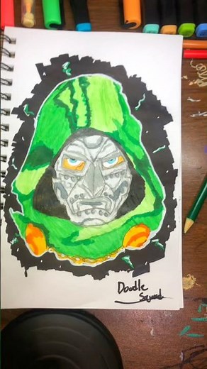 How to draw Dr. Doom - #drawing #art #avengersdoomsday #marvel #fyp ‪@DRAWGOprz‬