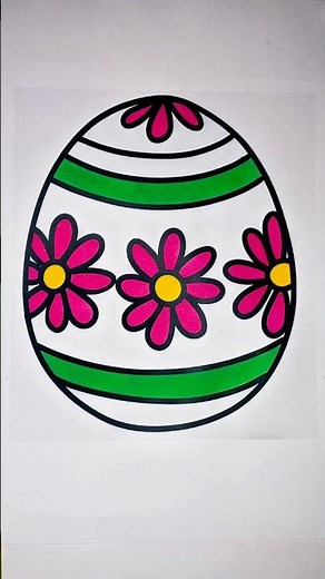Easter Egg with Flowers Coloring – Fun & Easy Coloring#EasterEggColoring #Relaxing #ColoringFun