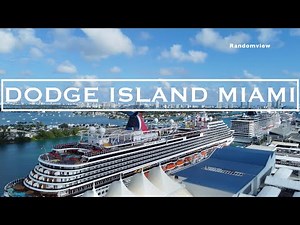 4K Drone Video At Port Miami, View Of Cruise Ships Carnival Horizon, Virgin & More.