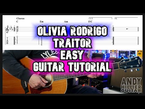 Olivia Rodrigo - traitor Guitar tutorial Lesson (EASY)