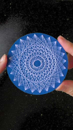 糸かけアート（釘なし） String art #曼荼羅 #ストリングアート #宇宙 #diycraft #大人の趣味時間