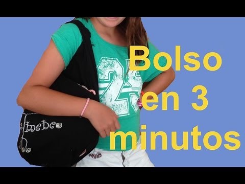 Cómo hacer bolso sin coser en 3 minutos/How to make a NO SEW bag in 3 minutes