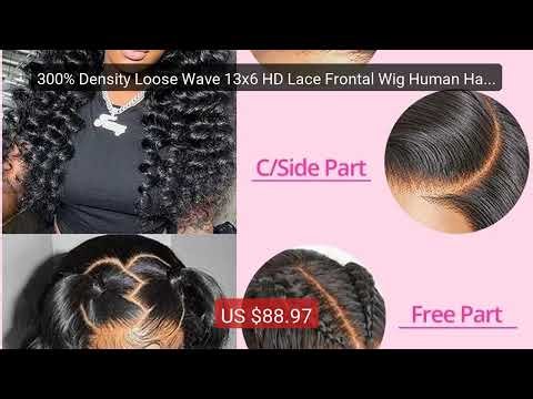 300% Density Loose Wave 13x6 HD Lace Frontal Wig Human Hair 30 40 I... — Top Rated 2026 | Buy Now!