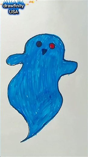 Blue Ghost Drawing 👻 Easy Halloween Art Tutorial | Spooky Sketch #Shorts | Drafinity USA