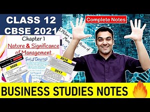 Best Business Studies Notes🔥| Class 12 Board Exams | Chapter 1 Nature of Management | Notes 2021