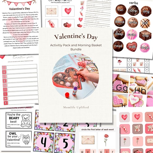 Valentines Day Unit Study, Montessori Homeschool Activities for Preschool Through 3rd Grade - Etsy