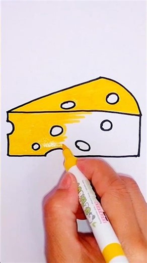 How to Draw Cheese #drawing #kidsdrawing #easydrawing #drawing4kids