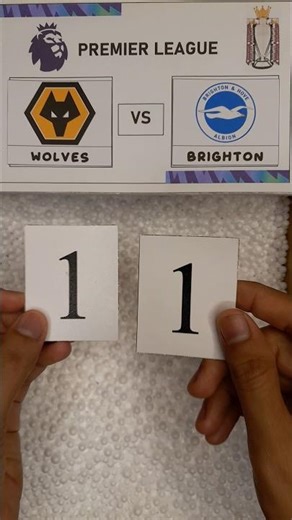 Premier League: Wolves vs Brighton score result 1-1 #premierleague #wolves #brighton