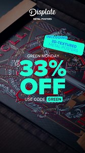 Up to 33% OFF on all Displate Metal Posters including 3D-enhanced Textra! 😍 ➤ ➤ ➤ displate.com/posters?category=all Don't miss out on this year's Green Monday Sale! | Displate
