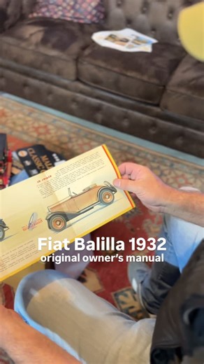 Mallorca Classic Car Tour - Club de Mar on Instagram: "When a car comes with its full history — and it’s over 93 years old ❤️‍🔥 This is a Fiat Balilla, and what you see here is not just a brochure. It’s an original period factory catalogue / owner’s manual, showing how the car was presented, used, and maintained when it was new. A true piece of automotive history."