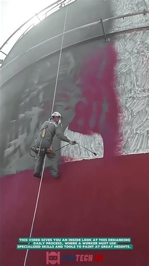 Precision Industrial Painting at Height- Satisfying jobs and machinery in the world