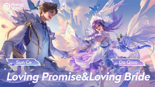 In the fairy tales, the prince goes on a quest to find the imprisoned princess...Together for life. 💝 Loving Promise Sun Ce & Loving Bride Da Qiao return on February 13 for a limited time. Both skins will be available in the Shop for 1,688 Tokens each. Play Honor of Kings now! 🔗 https://honorofkings.live/download #HonorofKings #HOK #DaQiao #LovingBride #SunCe #LovingPromise | Honor of Kings