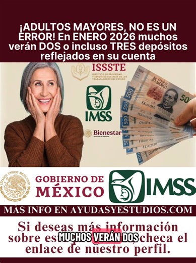 Pagos de Pensión para Adultos Mayores en Enero 2026