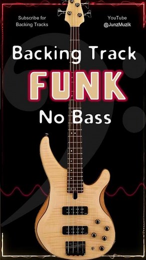 𝄢 FUNK Backing Track - No Bass 🚫𝄢🎸 Backing track for bass. 95 BPM in Aᵐ. #backingtrack