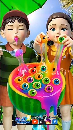 Squid Game AI Edible Slime Colorful Candy ASMR #squidgame #squidgame2 #ai #asmr