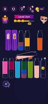 Get Color Level 254 Solution Walkthrough ​⁠ #watersortpuzzle #getcolor #viralvideo #viralshorts