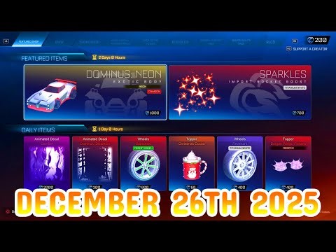 Rocket League ITEM SHOP Daily #416 (26th December 2025)