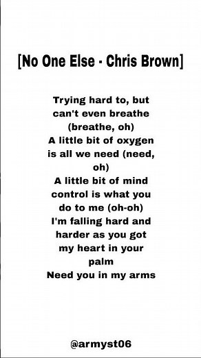 Chris brown - no one else (lyrics)
