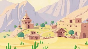 Desert Village Cactuses Cartoon Animation Middle Stock Footage Video (100% Royalty-free) 3753959061 | Shutterstock
