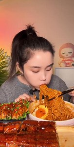 Delicious complete whole meal with so many Items like eel fish noodles pig brain 🧠 mukbang #asmr #viralvideos #fypviral #viral #fyp | Bingxin Mukbang