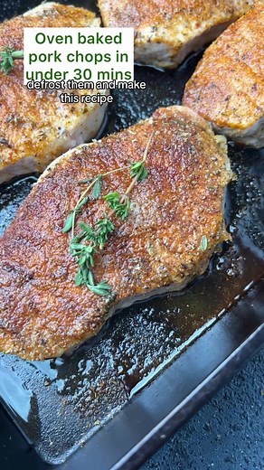 This is one of the easiest ways to make pork chops and they come out perfectly tender every time. RECIPE HERE 💕 https://www.tastesoflizzyt.com/oven-baked-pork-chops/