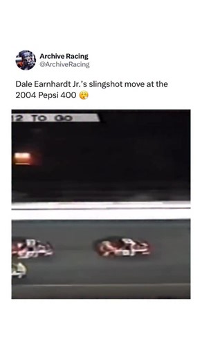 Archive Racing🏎️🏁 on Instagram: "At the 2004 NASCAR Pepsi 400 at Daytona International Speedway on July 3rd, driver Dale Earnhardt Jr. made one of the most thrilling late‑race moves in plate‑racing history. With just a restart and six laps remaining, he launched from 6th place to the lead in only two laps, using expertly timed drafting and a slingshot maneuver to edge ahead and capture the checkered flag. What makes this move even more iconic is the context behind it: just months after his fat