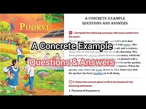 Class 8 English NCERT | Poorvi | Chapter 2 | A Concrete Example | Questions Answers|New Edition 2025