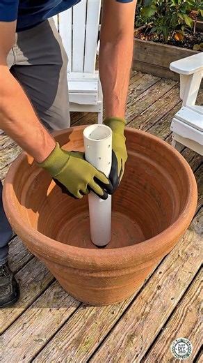 Simple DIY Outdoor Summer Umbrella Base Using a Clay Pot & Flowers | Backyard Garden Seating Area