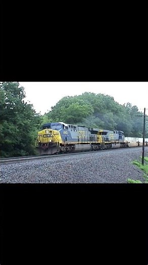 CSX Intermodal Train with AC6000CW 645 leading New Scotland NY June 2003