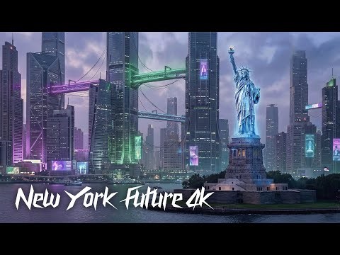 New York Future City | Deep Space Ambient Music 4K