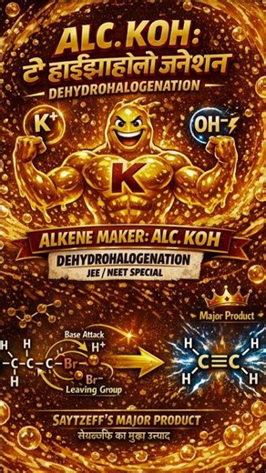 Alkyl Halide Reacts with Alcoholic KOH | Dehydrohalogenation #organicchemistry #chemistrytricks