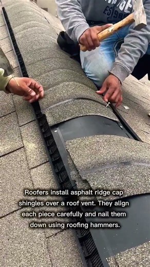 Installing Ridge Cap Shingles on Roof Vent