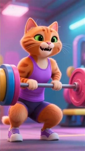 Cute animals exercising at the fitness center