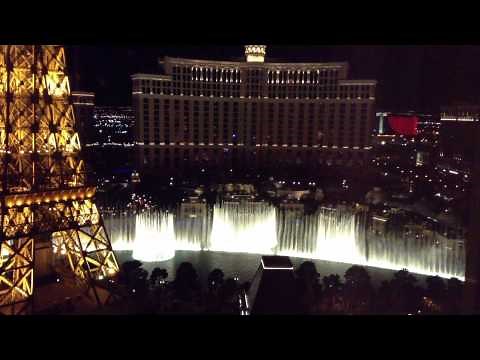 Paris Las Vegas Hotel Room - View of the Bellagio Fountains