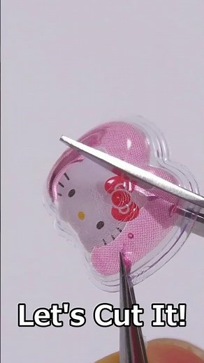 Cutting a Hello Kitty Bonbon Drop Sticker?! ✂️😱 (No Liquid! It's Solid!) #shorts