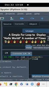 A Simple For Loop to Display "Hello World!" A number of Times