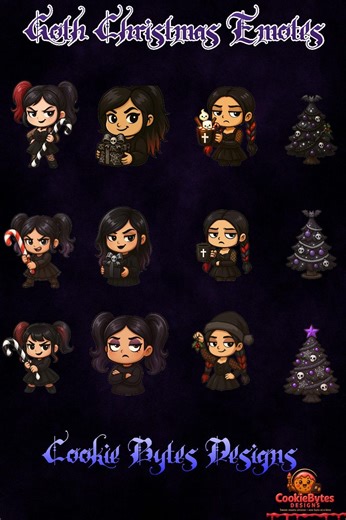 Goth Christmas Emotes - Etsy