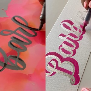 26K views · 428 reactions | Barbie Inspired Hand-Lettering ! ️ | Simple | Facebook