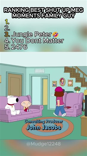 Ranking Best Shut Up Meg Moments In Family Guy 😂