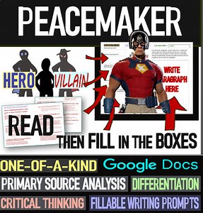PEACEMAKER: HERO or VILLAIN - Engaging Critical Thinking Activity