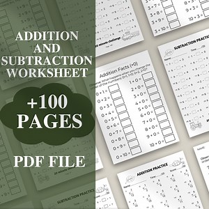 Addition and Subtraction Worksheet, 1st Grade Math Bundle, Busy Book Printable, Math Sheets, Homeschool Activity Pages, Instant Download PDF - Etsy Canada