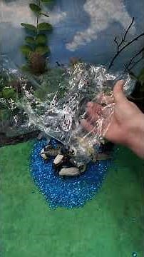ASMR Blue Crystal cellophane Wrap Bag Crinkle Oddly Satisfying Relaxing Soundplay Minidiorama #asmr