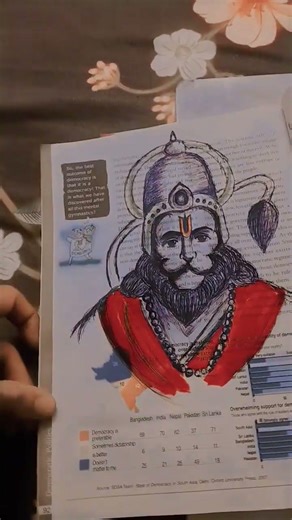 🔥😯social studies ke book me Hanumanji drawing ❣️🔥 #art #viral