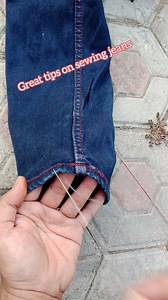 1.6M views · 7.3K reactions | Tutorial of lowering jeans without a sewing machine celana jeans#tutorial #soundviral #fypviral #fyp #fypreels #jeans #tips #sewing | Tips dan trik menjahit | Facebook