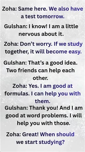 Dialogue Two Best Friends Discussing Study