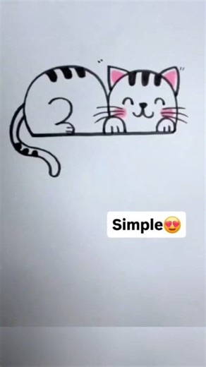 Simple cat drawing tutorial for kids . #learning #trend #artist #drawingtutorial #viralreelschallenge #fbreelsfypシ゚viralシ | Easy drawing for kids24