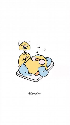 Wake up im hungi 🍙 🐤 Sticker available on @giphy Made using @procreate on iPad Pro #cuteart #artreels #procreate | KennysGifs