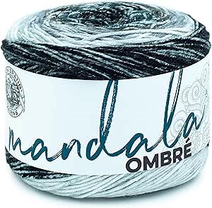 Lion Brand Yarn Mandala Ombré Yarn with Vibrant Colors, Soft Yarn for Crocheting and Knitting, Cool, 1-Pack