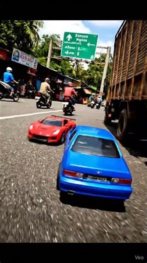 Miniature Car Crash Chaos on a Dusty Road!? #shorts