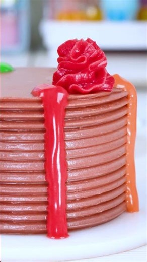 Mini CHOCOLATE Buttercream Cake 💖 Satisfying ASMR | Mini Cake #shorts #asmr #miniature #minicake